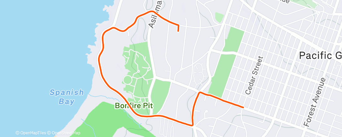 Map of the activity, Morning Run