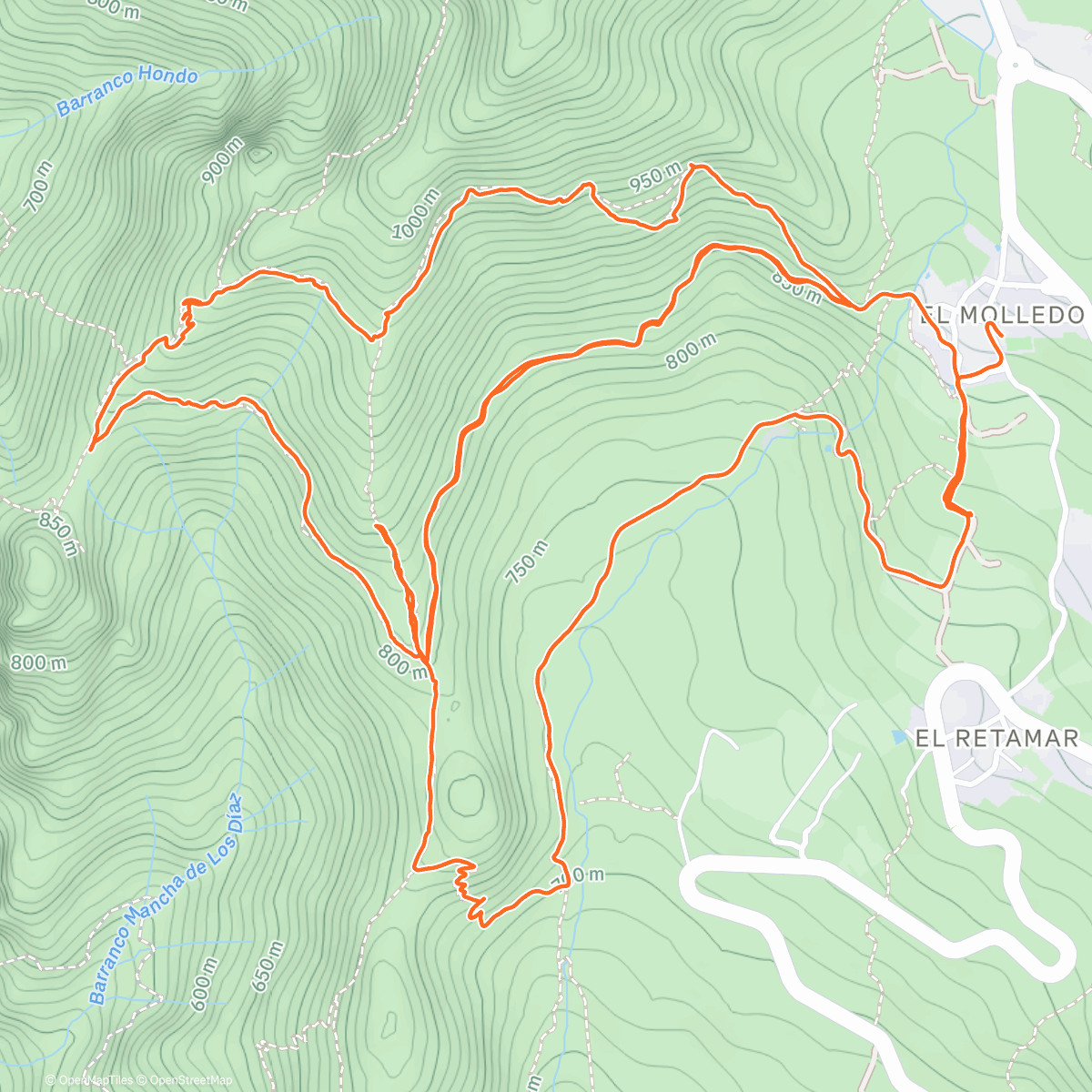 Карта физической активности (Reconociendo trail del Molledo)