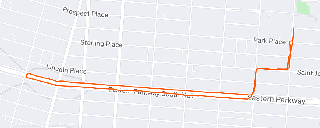 Map of the activity, Evening Run