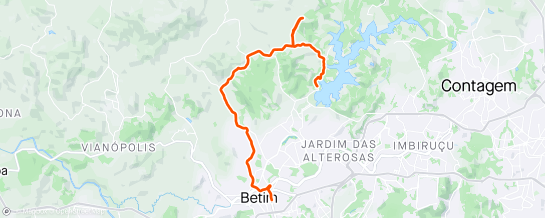 Map of the activity, Perdi uns 15 km , bateria arriou