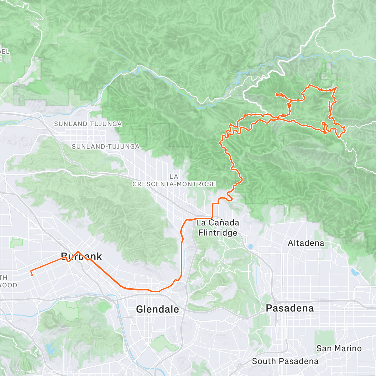 Map of the activity, LA Tourist- Race 2