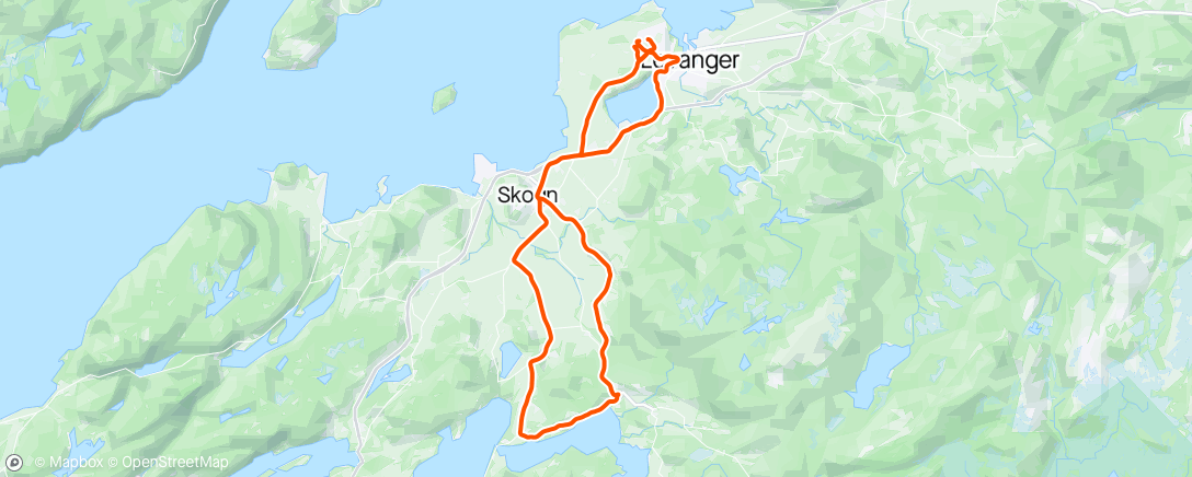 Map of the activity, NG-runde oppom Bøgda.