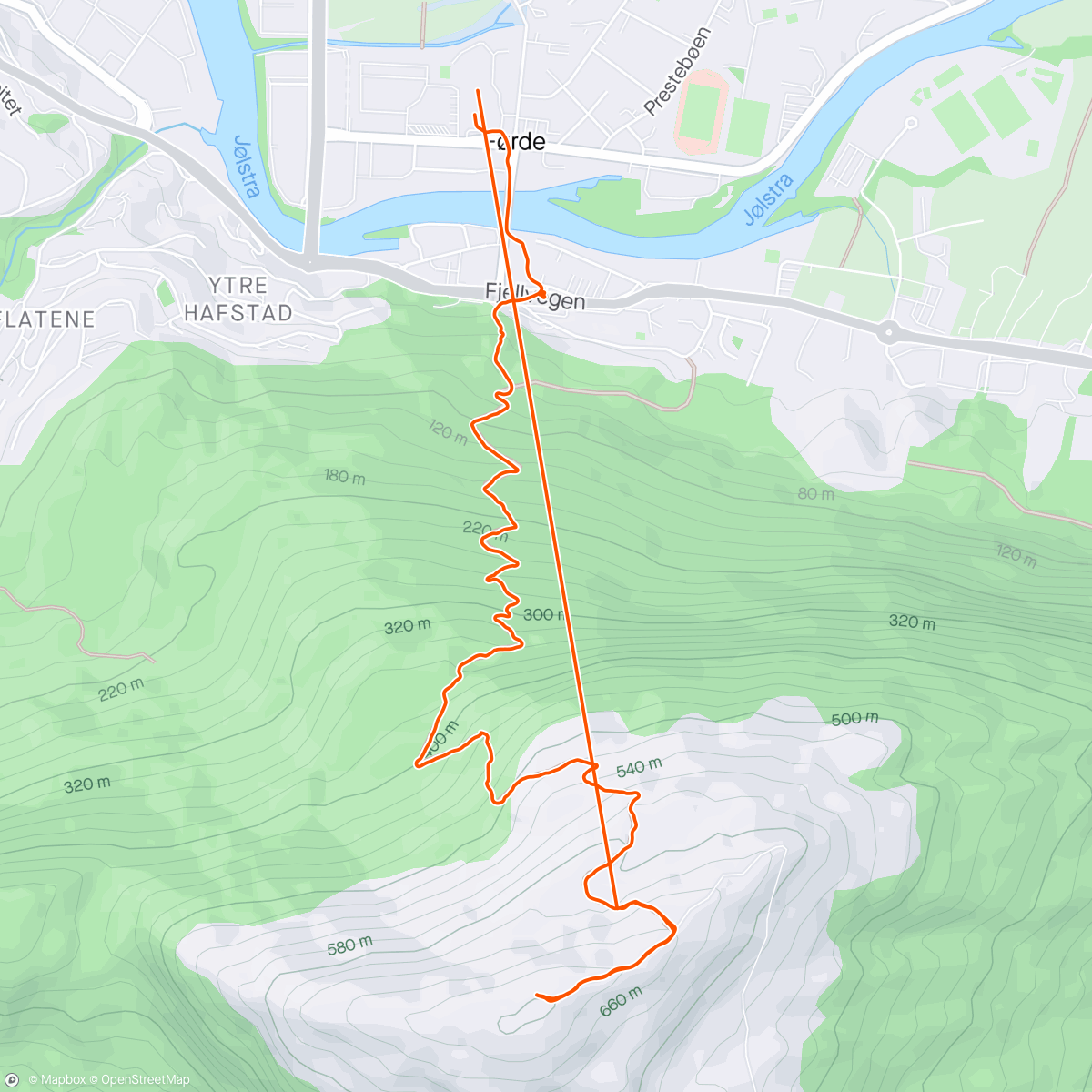 Map of the activity, Hafstadfjellet