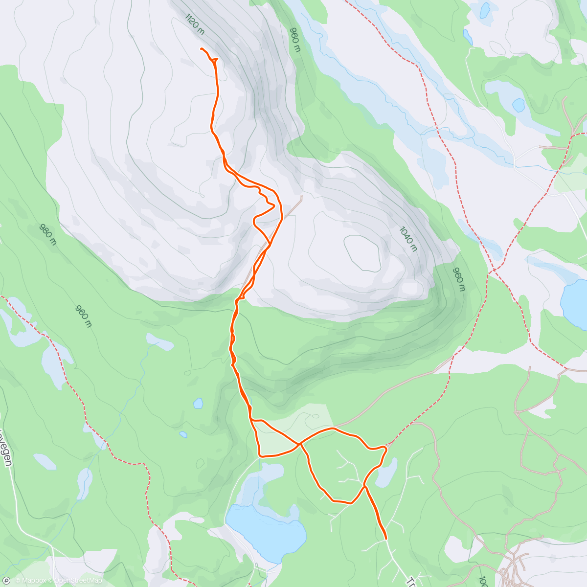 Map of the activity, Rando til Dynjefjell (1151) med Simen