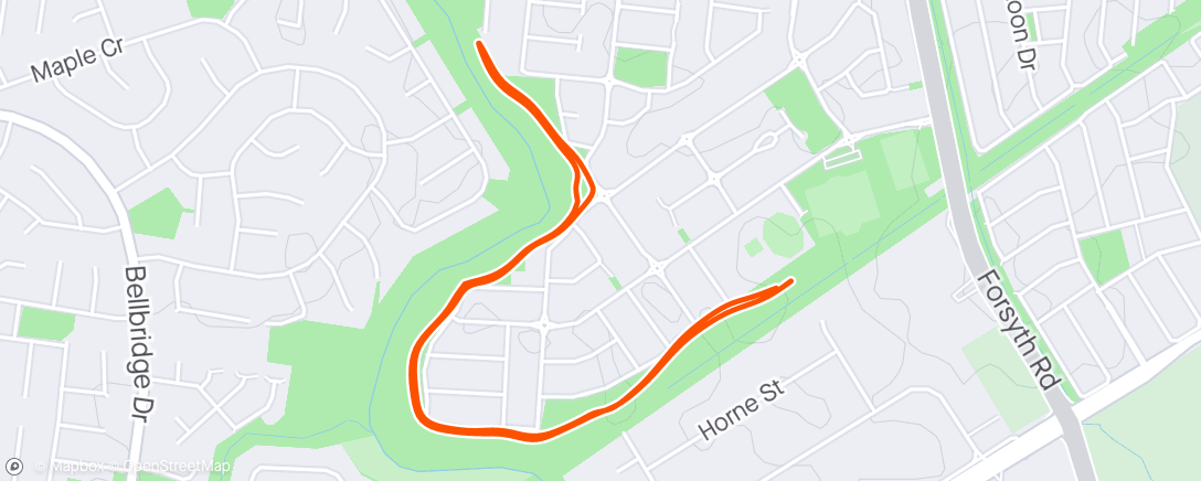 Map of the activity, Parkrun #92