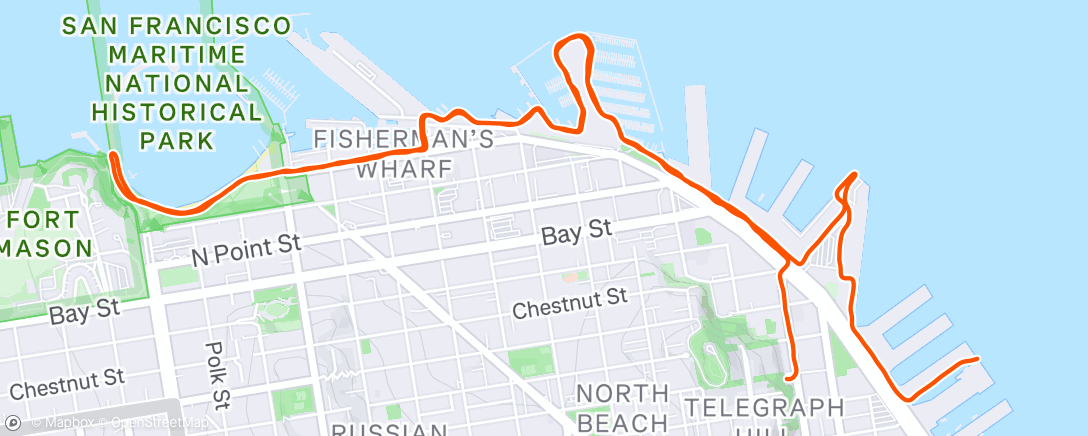 Map of the activity, Afternoon Run