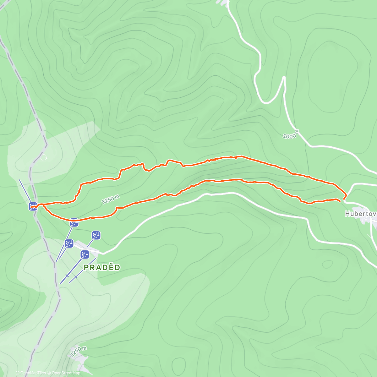 Map of the activity, Lunch Hike