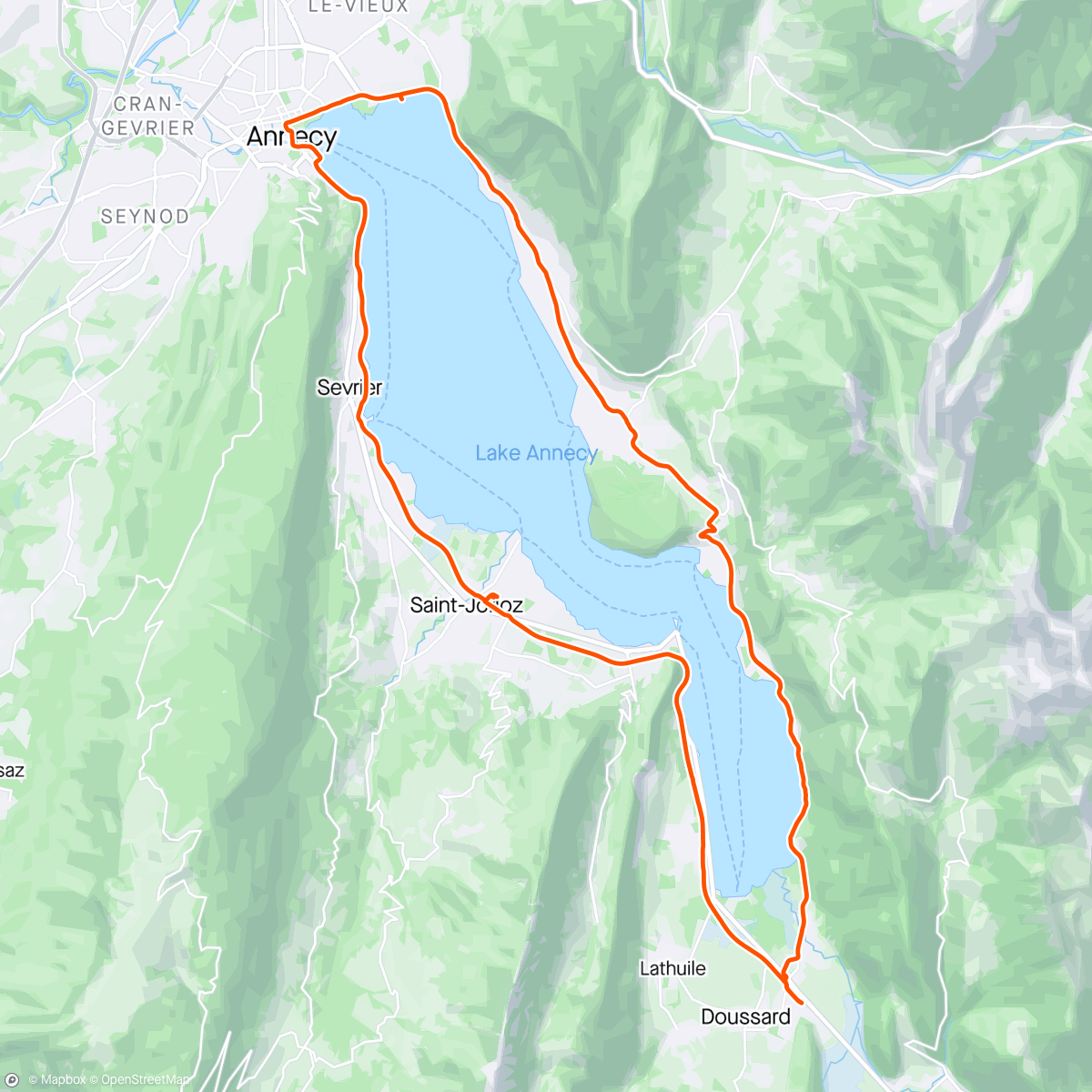 Map of the activity, Lac Annecy