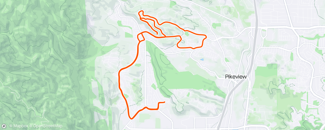 Map of the activity, Lunch Ride Flying W + Oak Hills