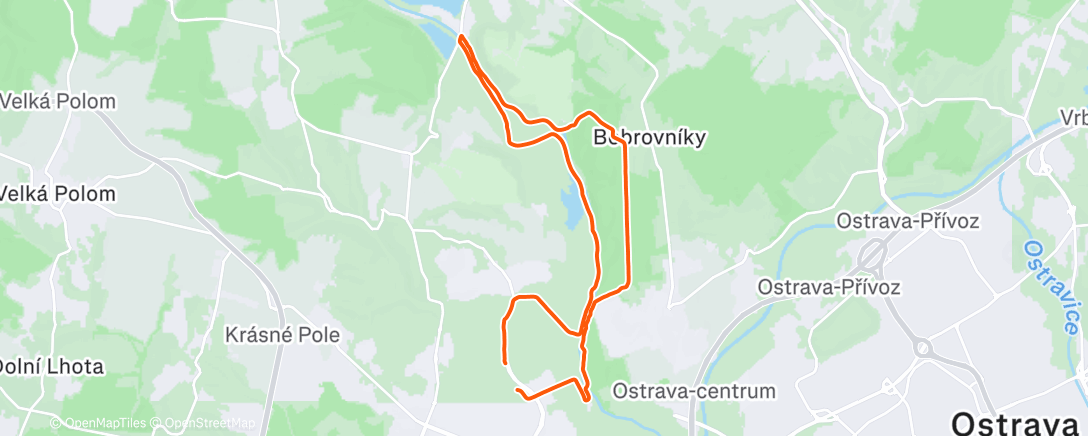 Map of the activity, Afternoon Ride