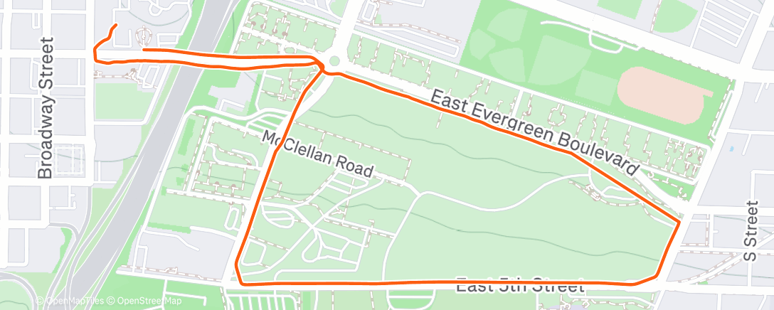 Map of the activity, Afternoon Run