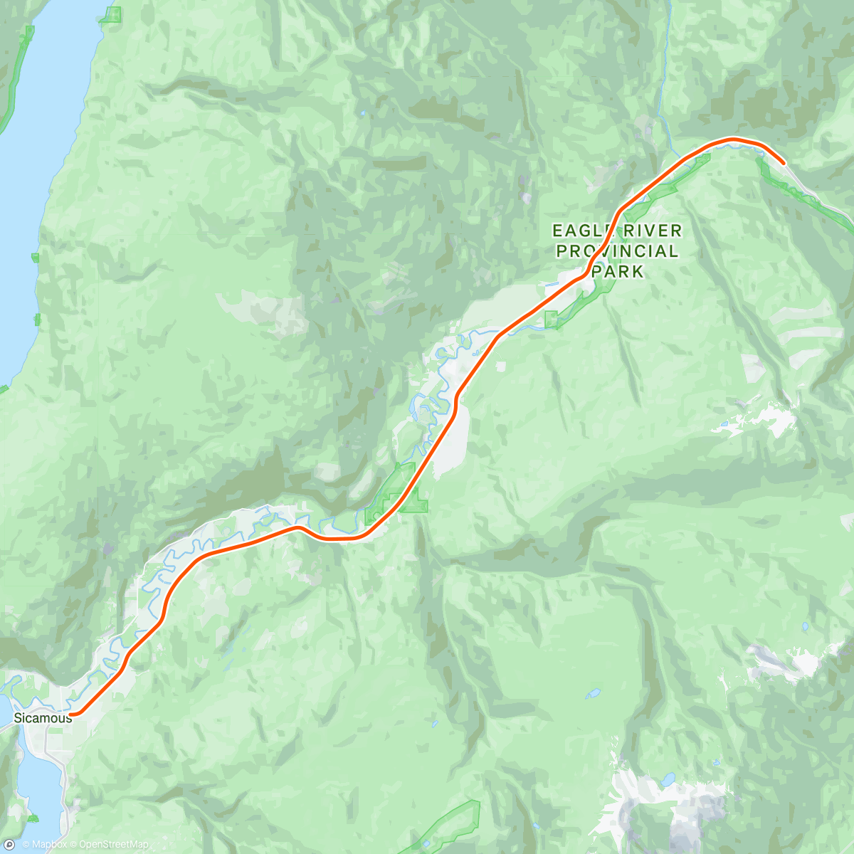 Map of the activity, ROUVY - Three Valley Lake from Sicamous | Canada