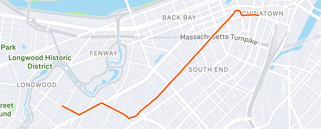 Map of the activity, Night Ride
