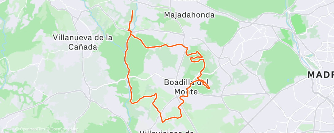Map of the activity, Bicicleta de montaña a la hora de la siesta 😴