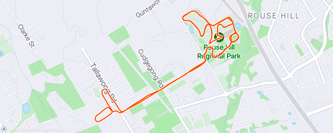 Map of the activity, Rouse Hill parkrun and a bit more