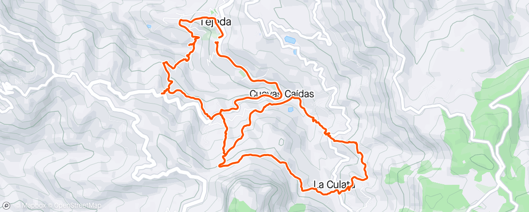 Map of the activity, Carrera de montaña matutina