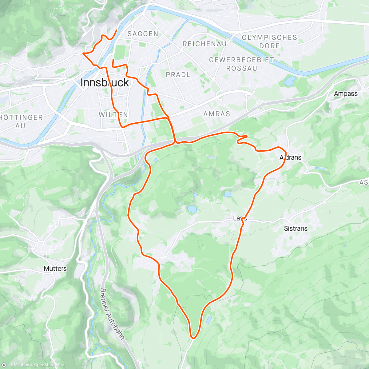 Karte der Aktivität „Zwift - 2018 Worlds Short Lap in Innsbruck”
