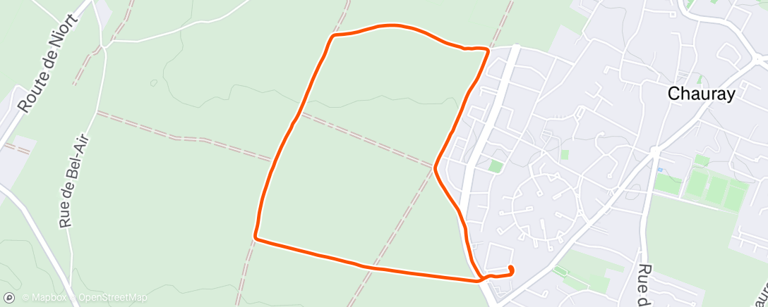 Map of the activity, Course à pied dans l'après-midi