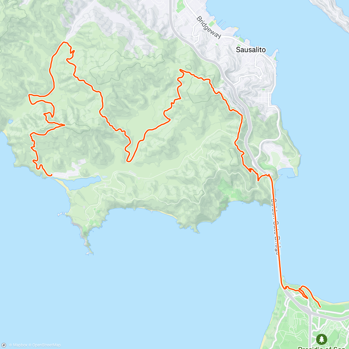 Map of the activity, Golden Gate 25k 🥉