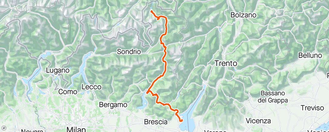 Map of the activity, Stage 15, Giro d’Italia 🇮🇹