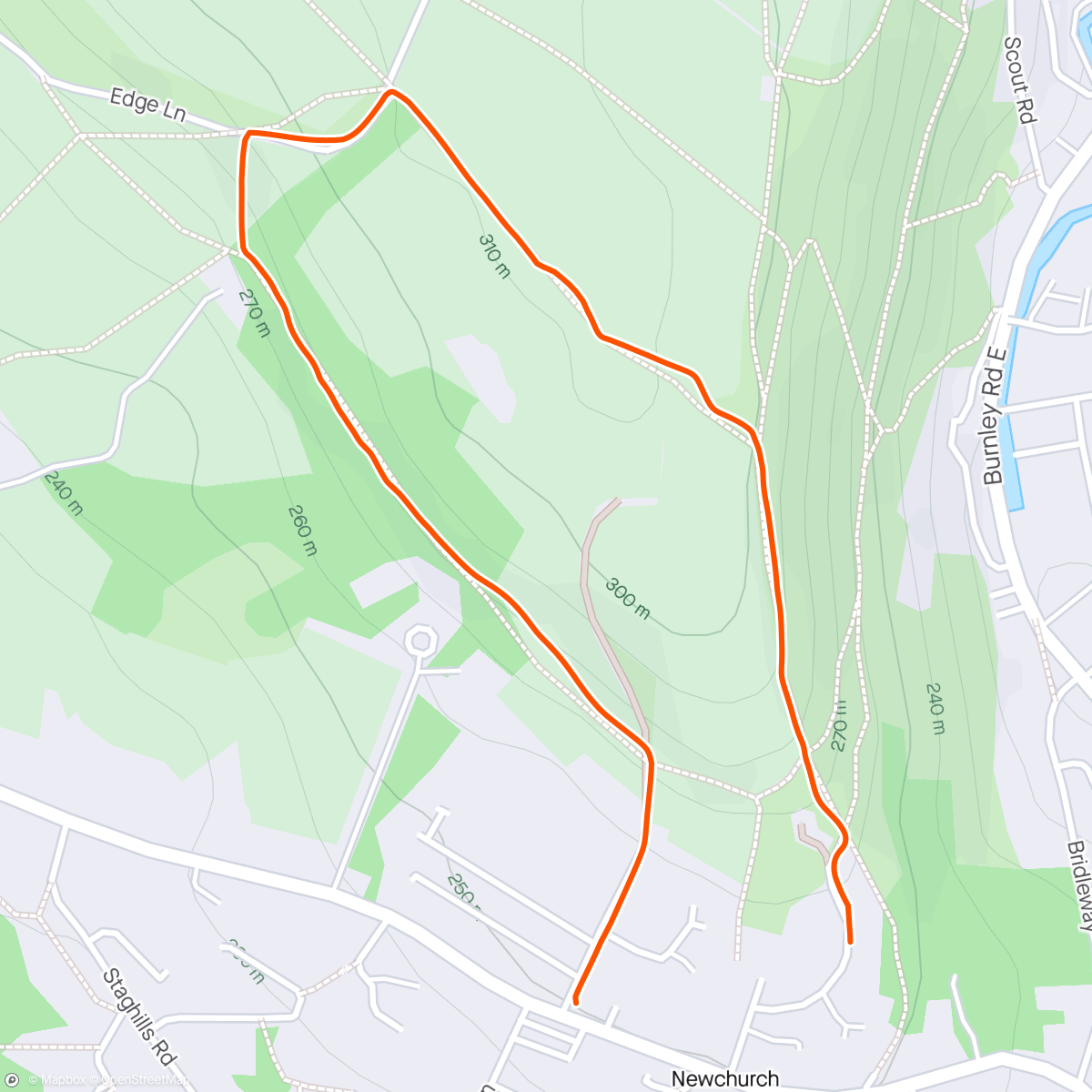 Map of the activity, Evening Walk - quick loop with Leon while it's still light over Seat Naze n back thru Bolton Woods