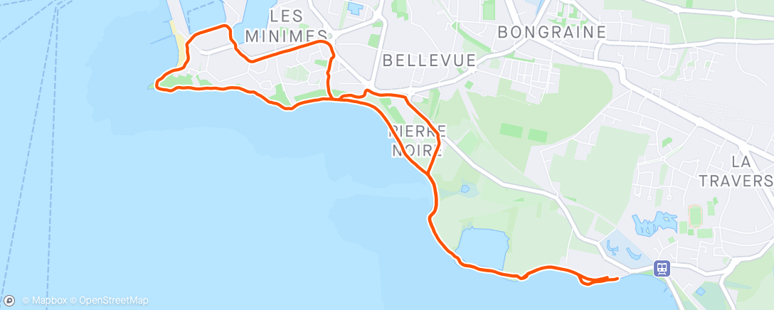 Map of the activity, Route/ fractionné - 20mn + 10 x 400m