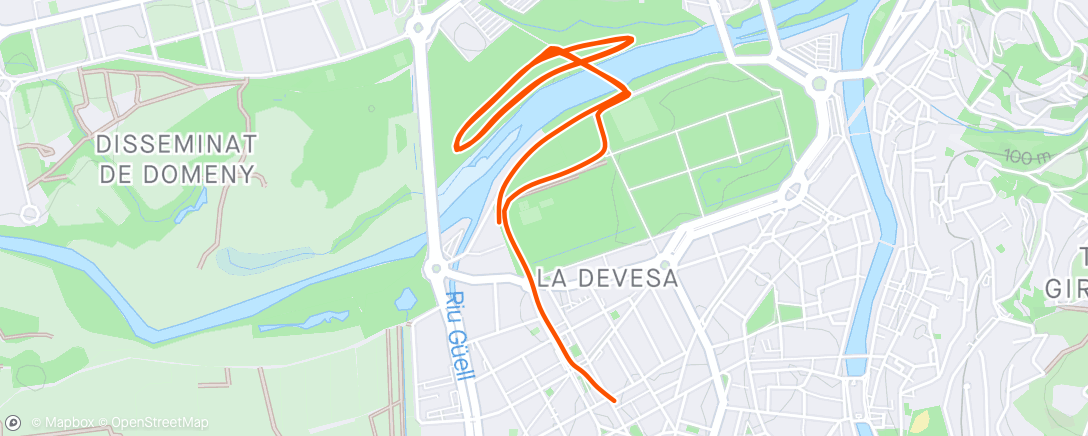 Map of the activity, 5km