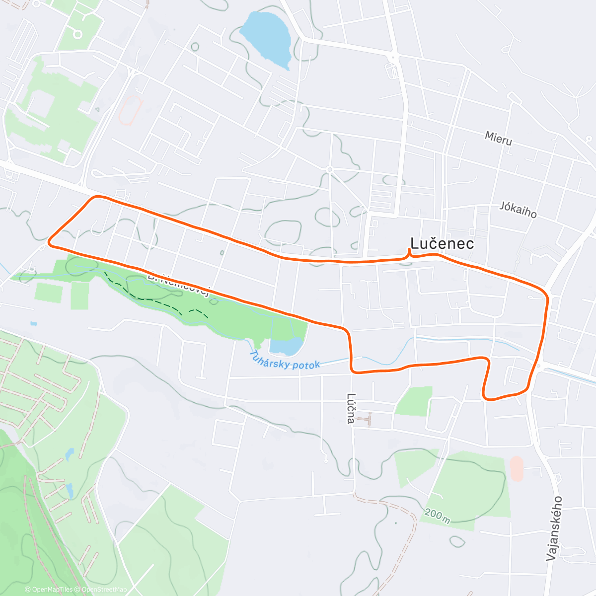 Map of the activity, Vianočný beh Lučenec 🥈