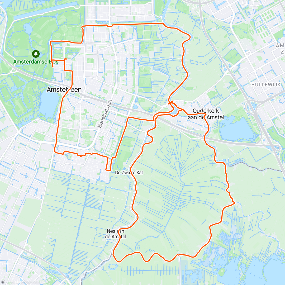 Map of the activity, Namiddagrit op e-bike