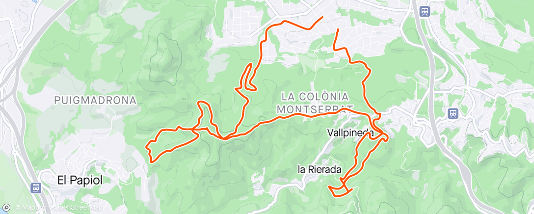 Mapa da atividade, Bicicleta de montaña a la hora del almuerzo