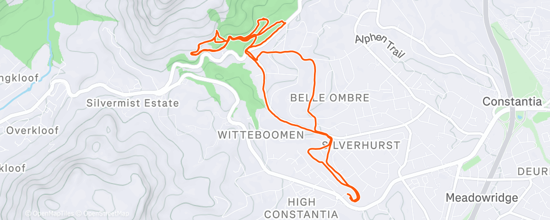 Map of the activity, Evening Mountain Bike Ride