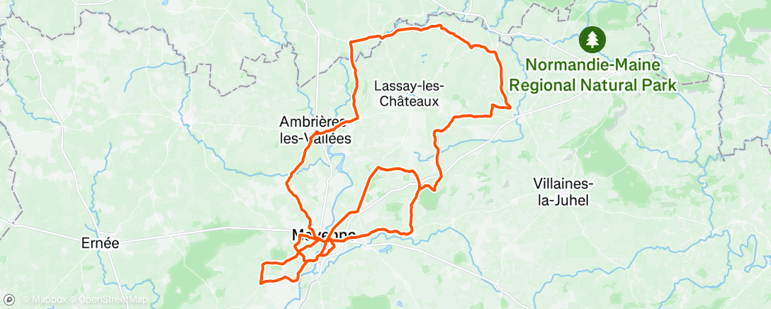Map of the activity, Sortie vélo le matin