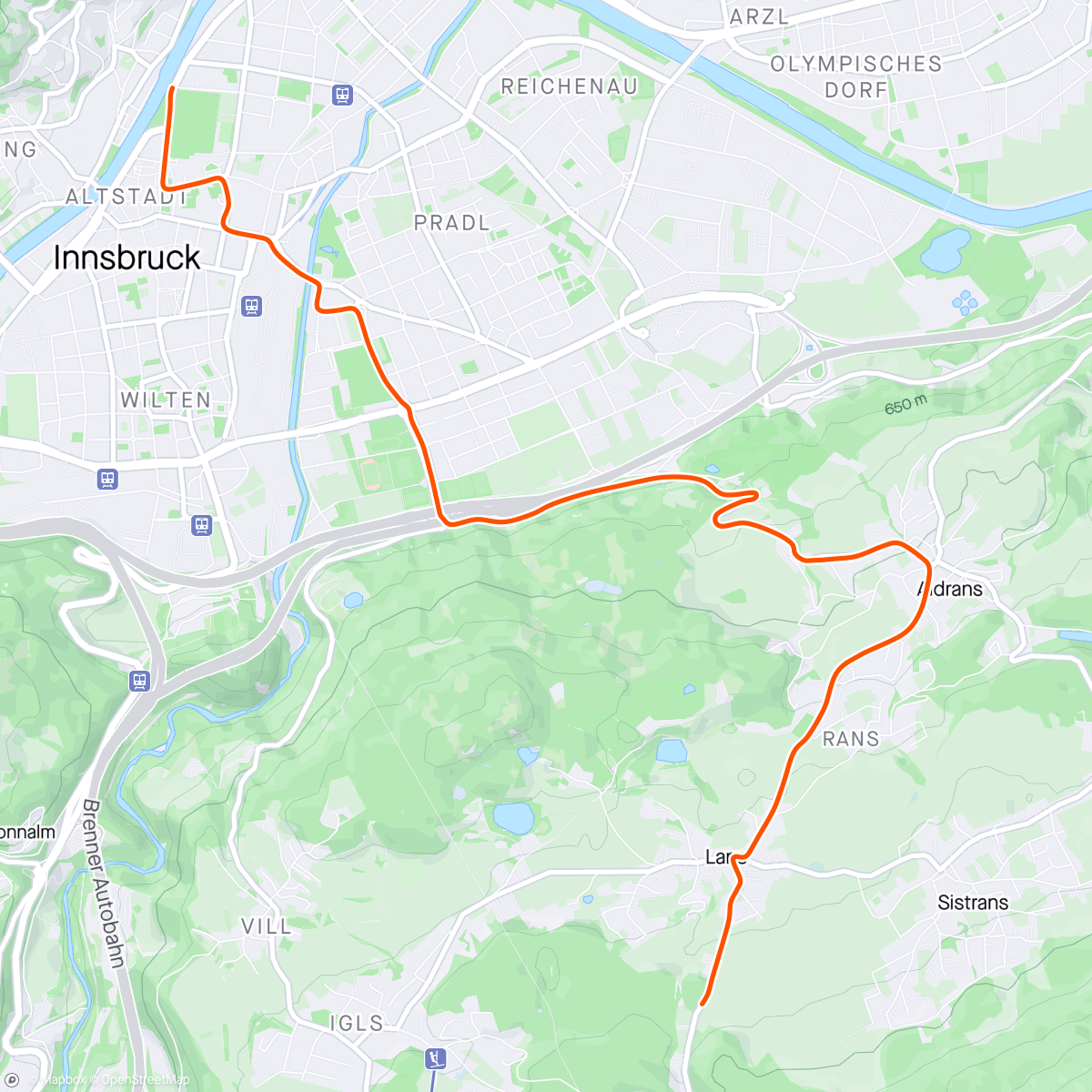 Mapa da atividade, Zwift - Watopia Flat Forward in Innsbruck