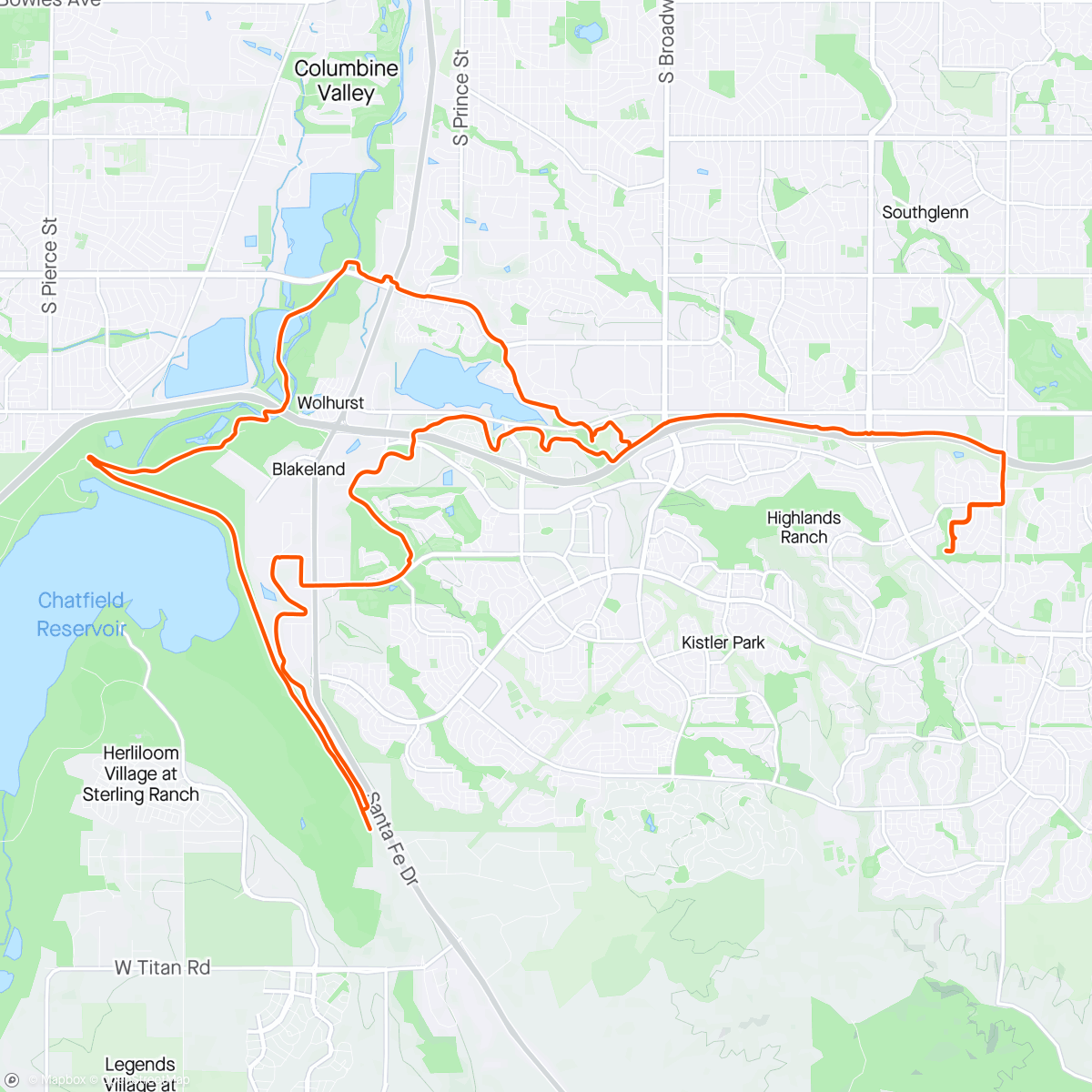 Map of the activity, Not where I expected to ride