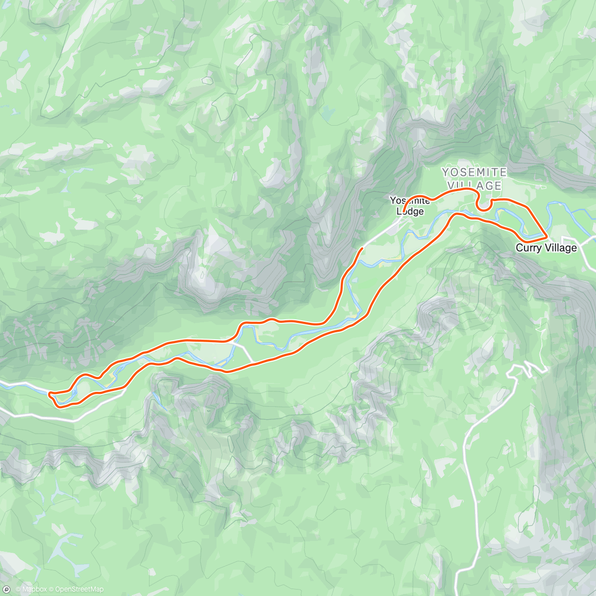 Map of the activity, Yosemite Park avec TACX