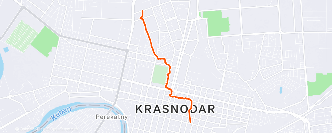 Map of the activity, Вечерний забег