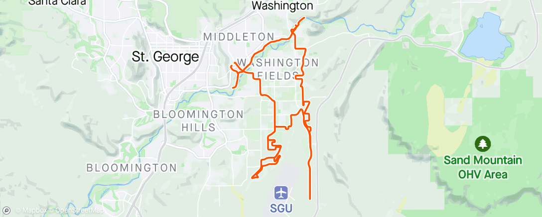 Mapa de la actividad (05/21/2024 St. George, Utah)