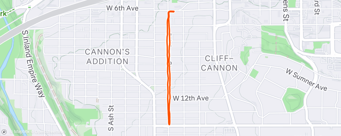 Map of the activity, Afternoon Run