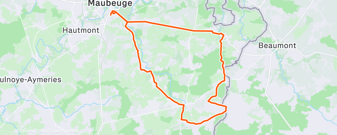 Map of the activity, Sortie vélo le matin