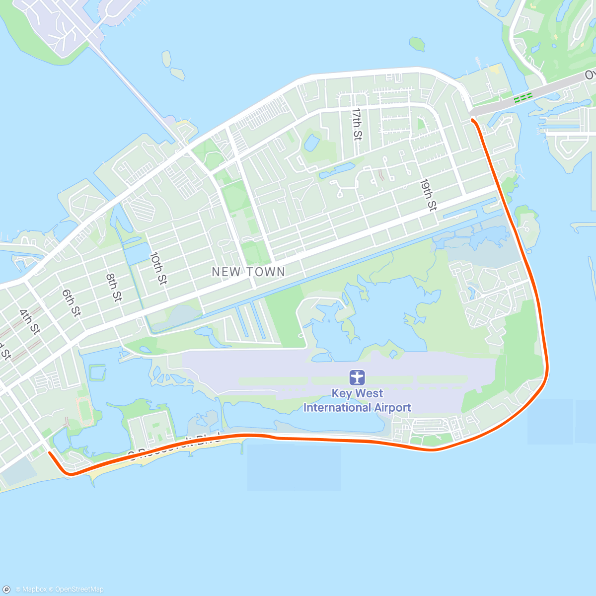 Map of the activity, 6m in Key West