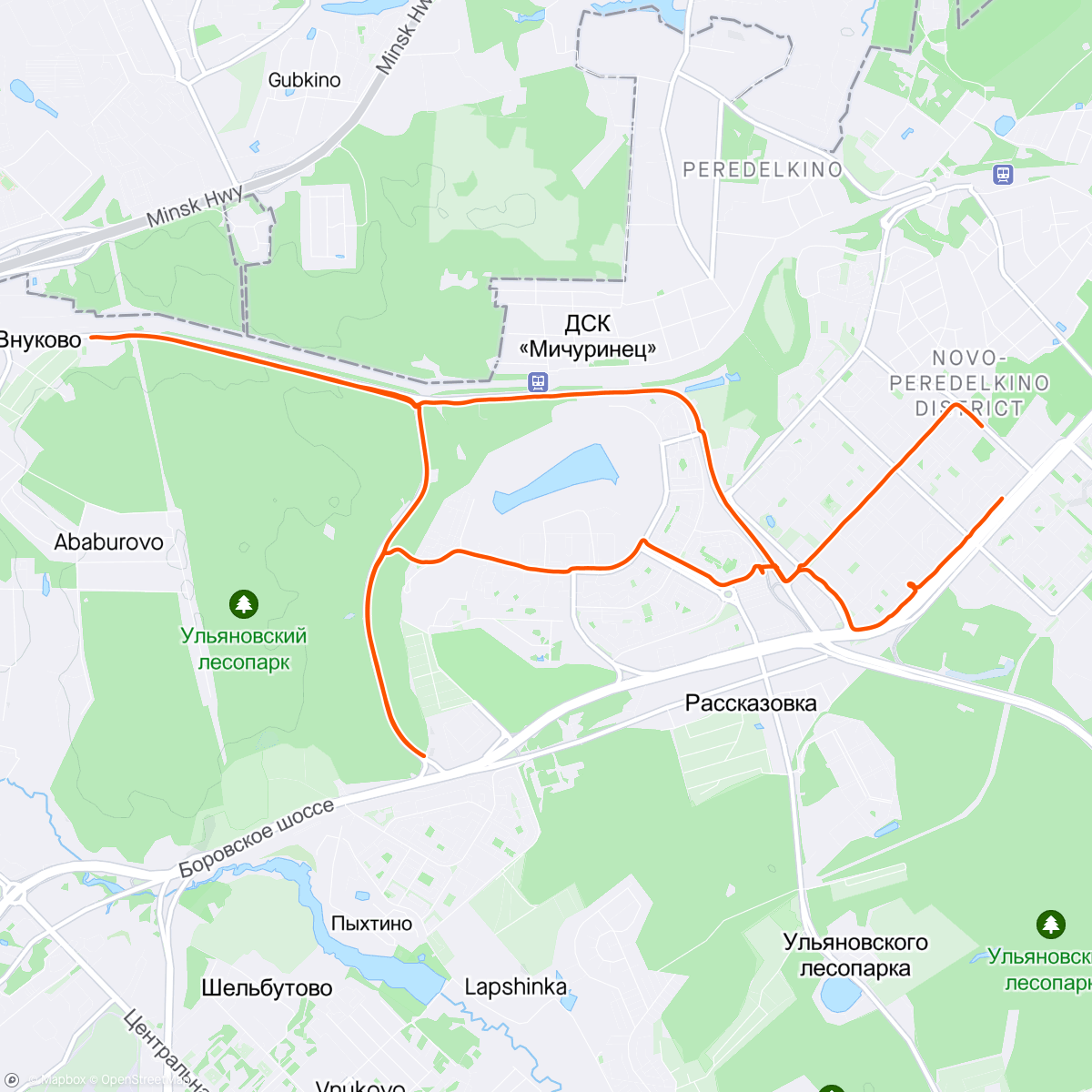 Map of the activity, First spring bike ride