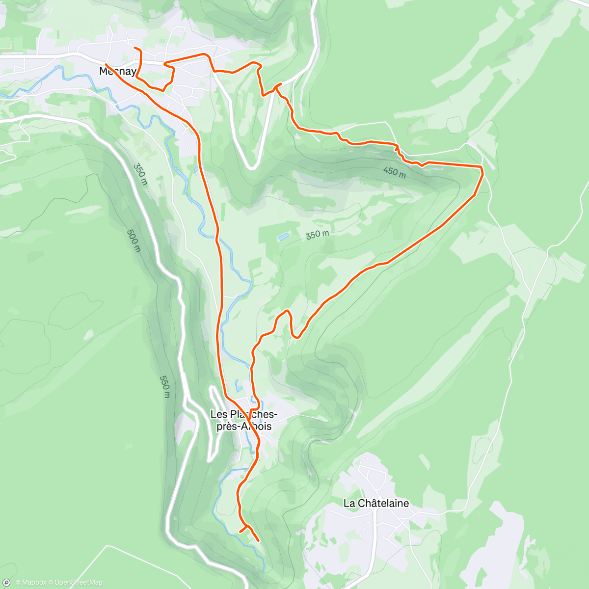 Map of the activity, Trail le matin