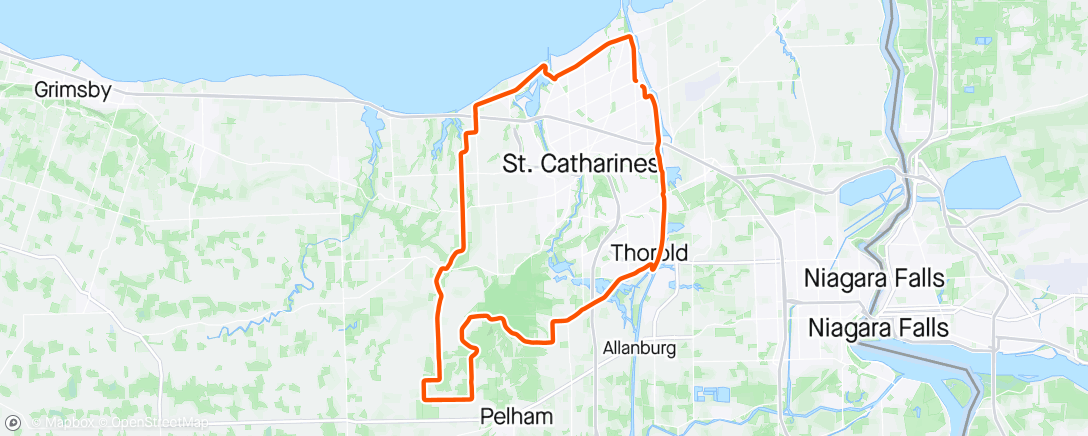 Map of the activity, 50% bonked 90% of the ride