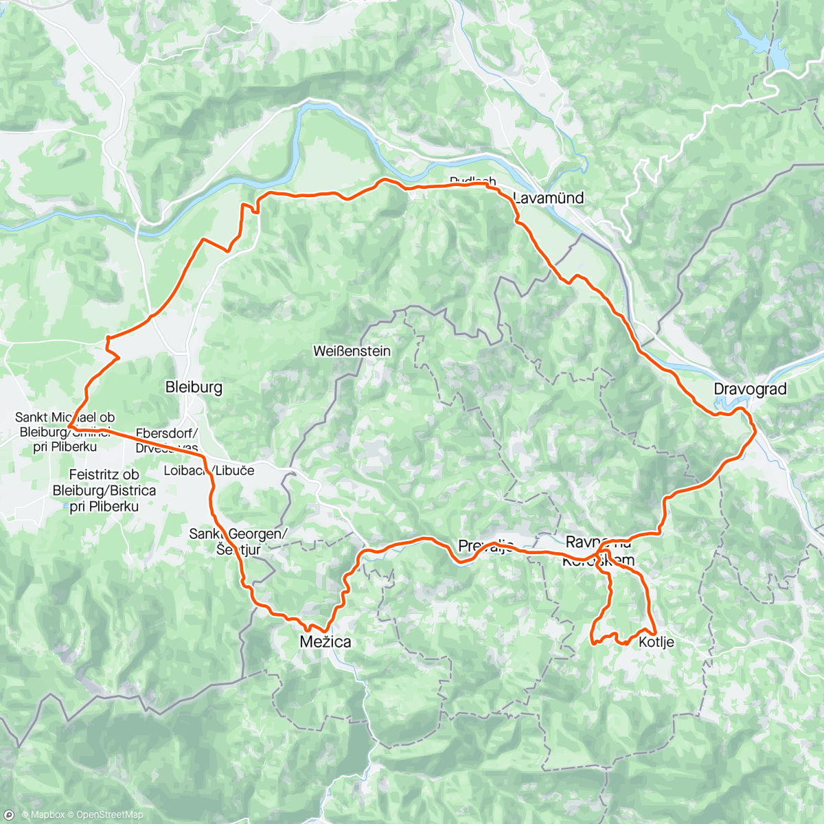 Map of the activity, Col de Reht - Srotnek