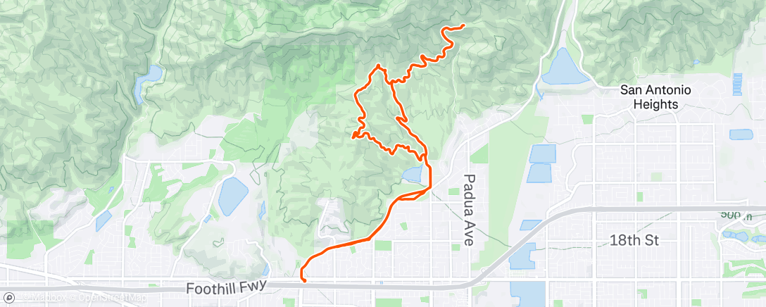 Map of the activity, Morning Mountain Bike Ride