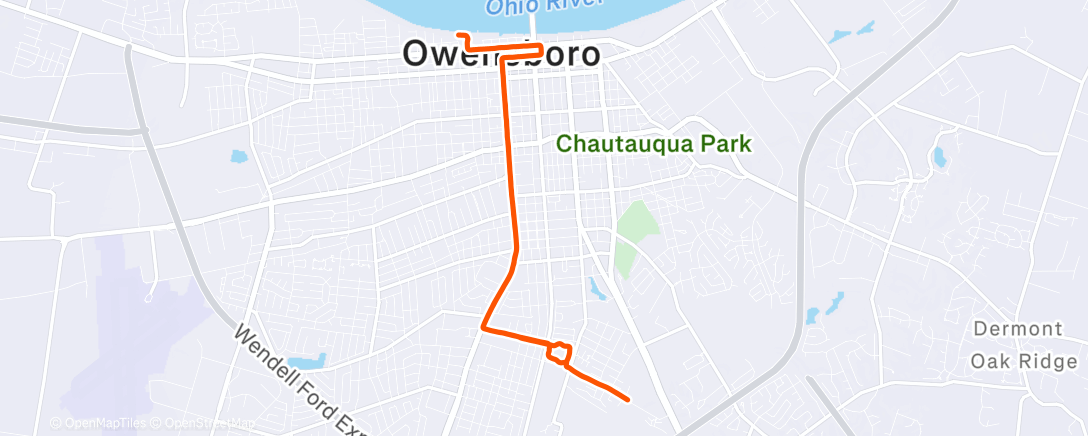 Map of the activity, Afternoon Run