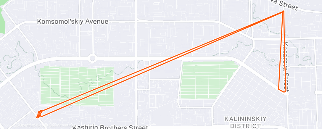 Map of the activity, Afternoon Run