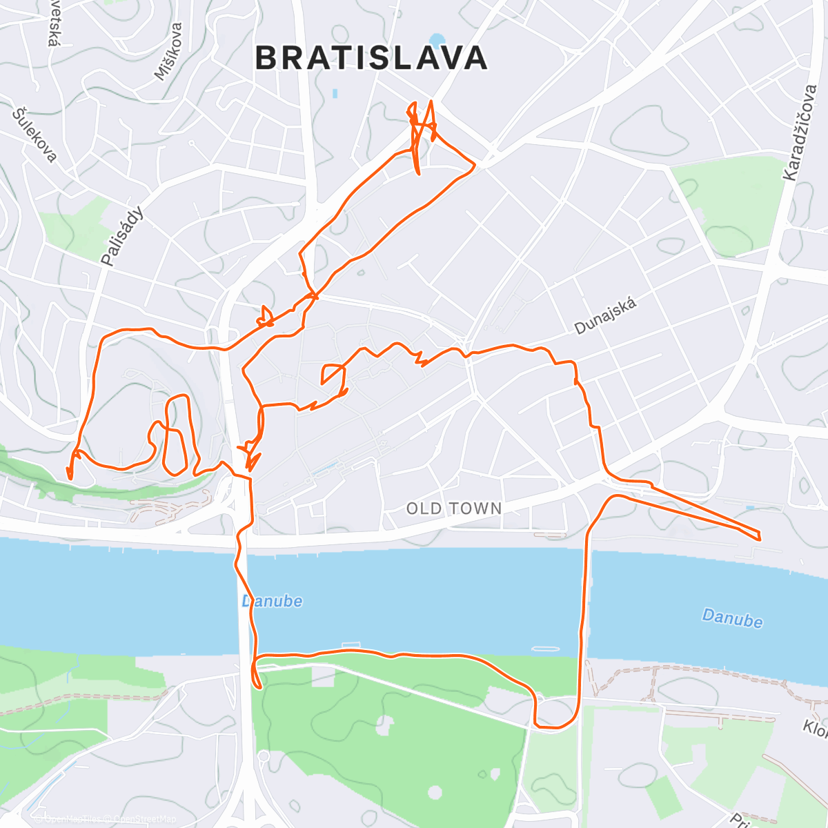 Карта физической активности (Full day in Bratislava)