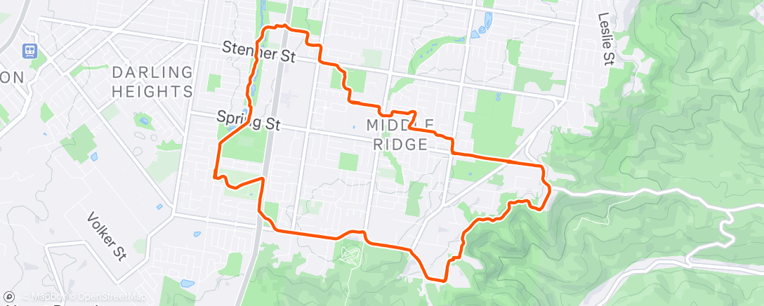Map of the activity, TRR Trees and Trails Sunday run