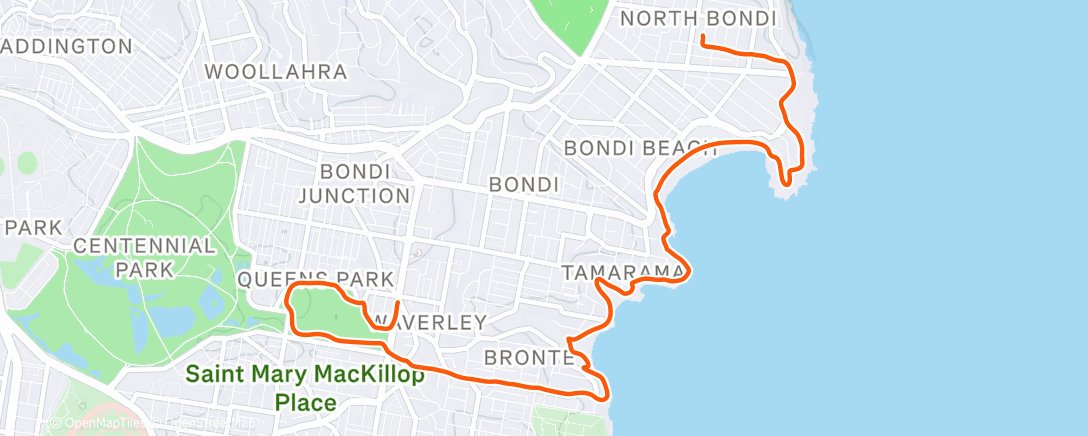 Map of the activity, Morning Run